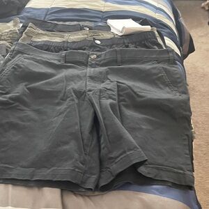 Lee Men's Dark Gray Flat Front Shorts